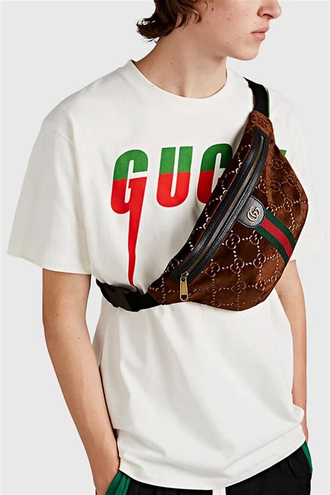 gucci pattern belt bag